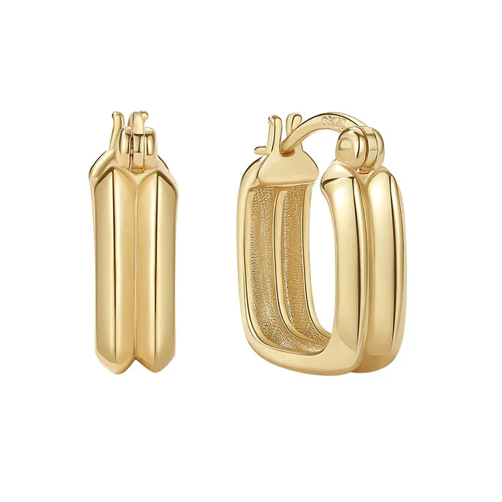 18k/925 Vermeil Be Square Hoops