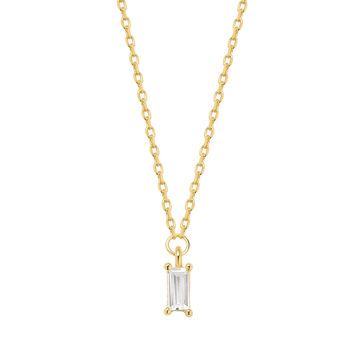 18k/925 Vermeil CZ Emerald Cut Necklace