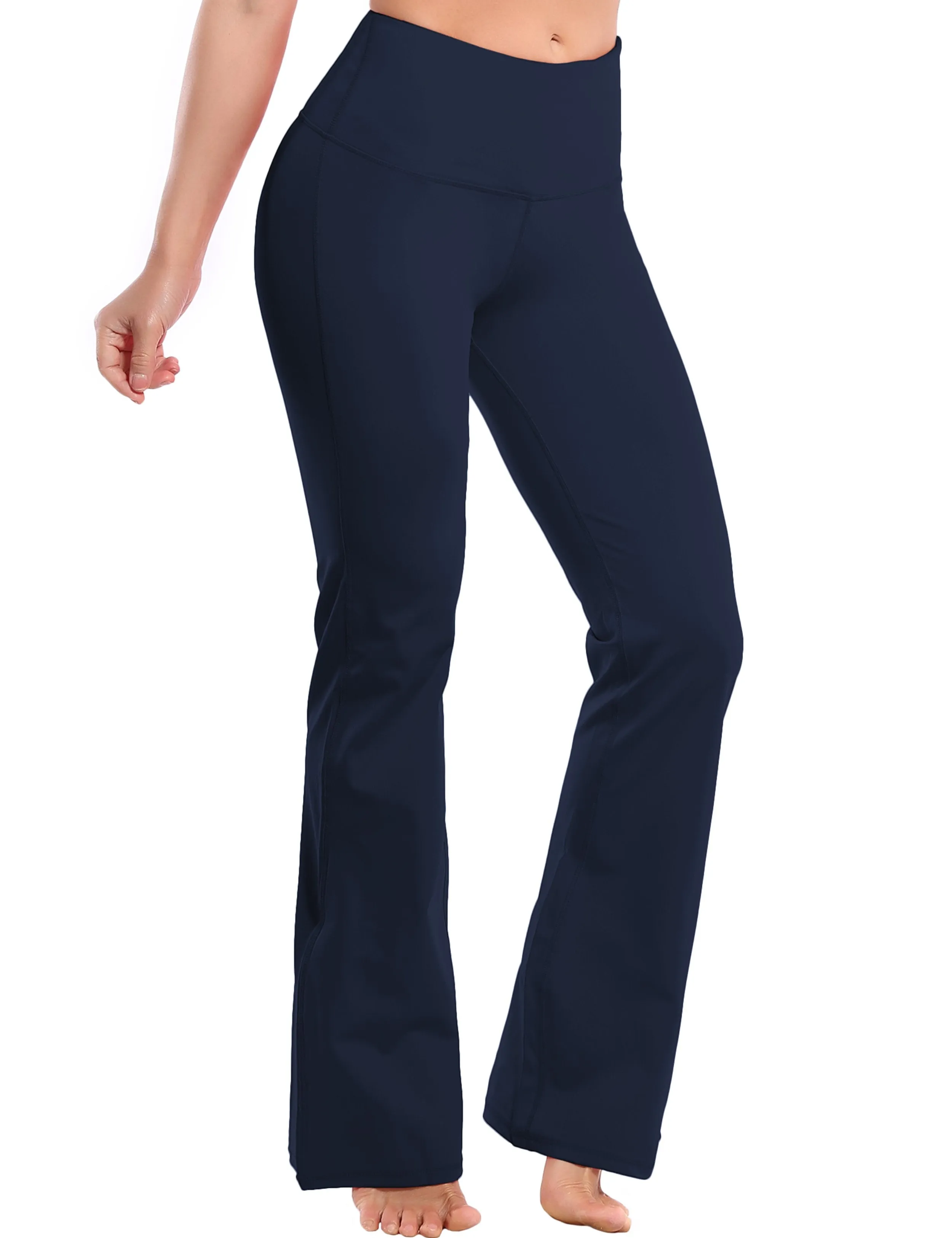 29 31 33 35 37 High Waist Bootcut Leggings Darknavy ins_yogastudio