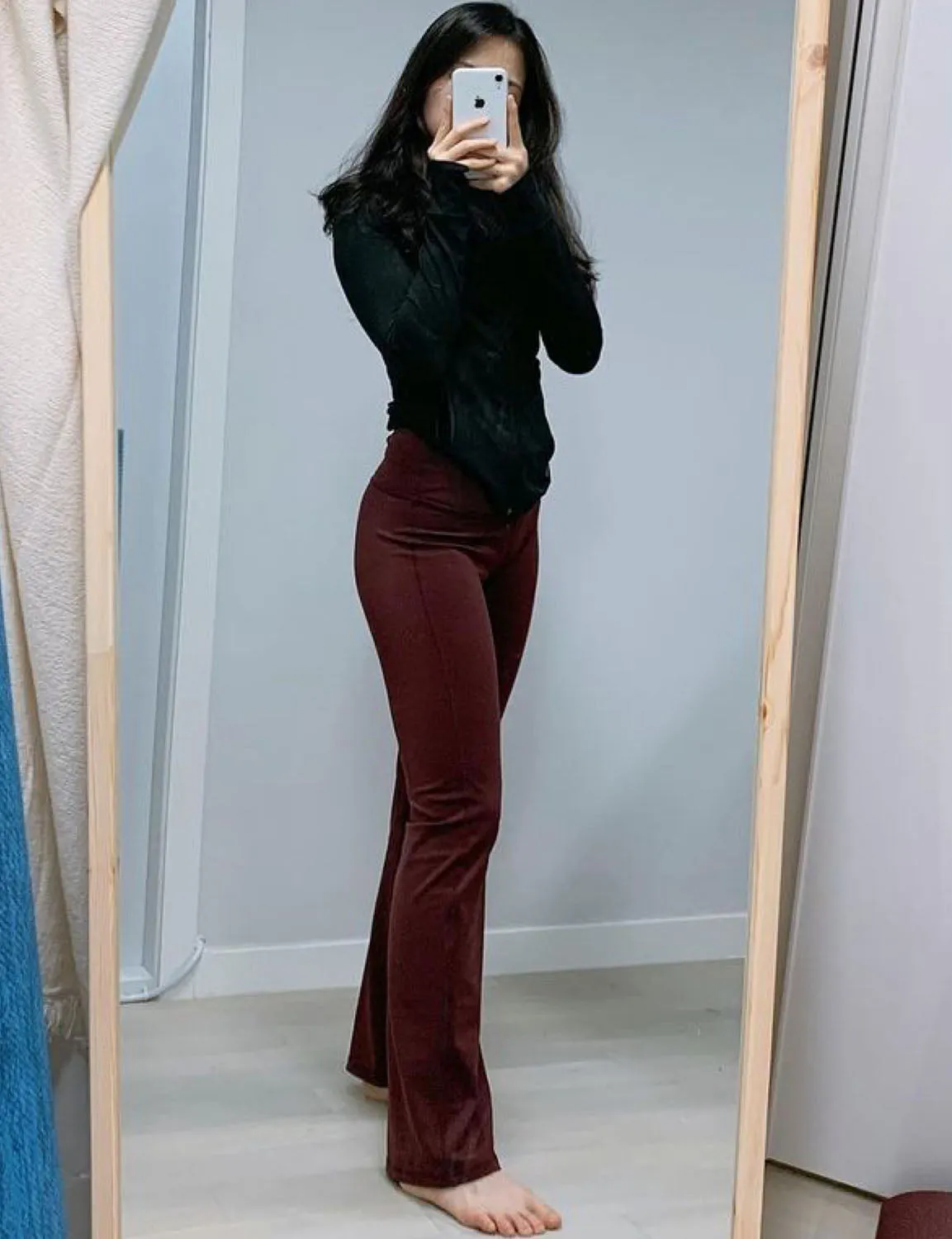 29 31 33 35 37 High Waist Bootcut Leggings Mahoganymaroon ins_yogastudio