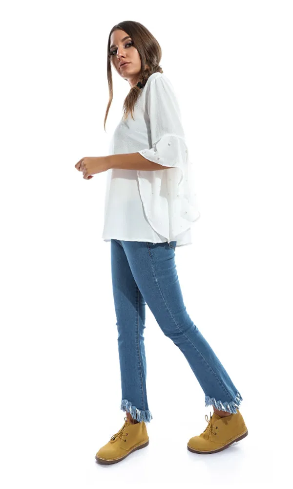 48669 Women Long Sleeve Shirt - Off White