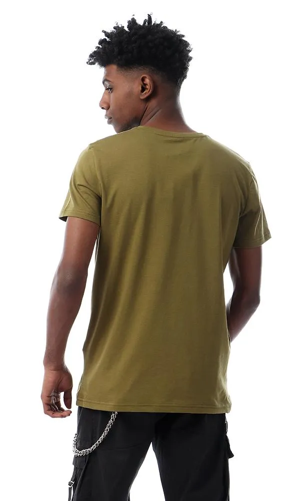 57513 " Dope " Printed Slip On Olive T-Shirt