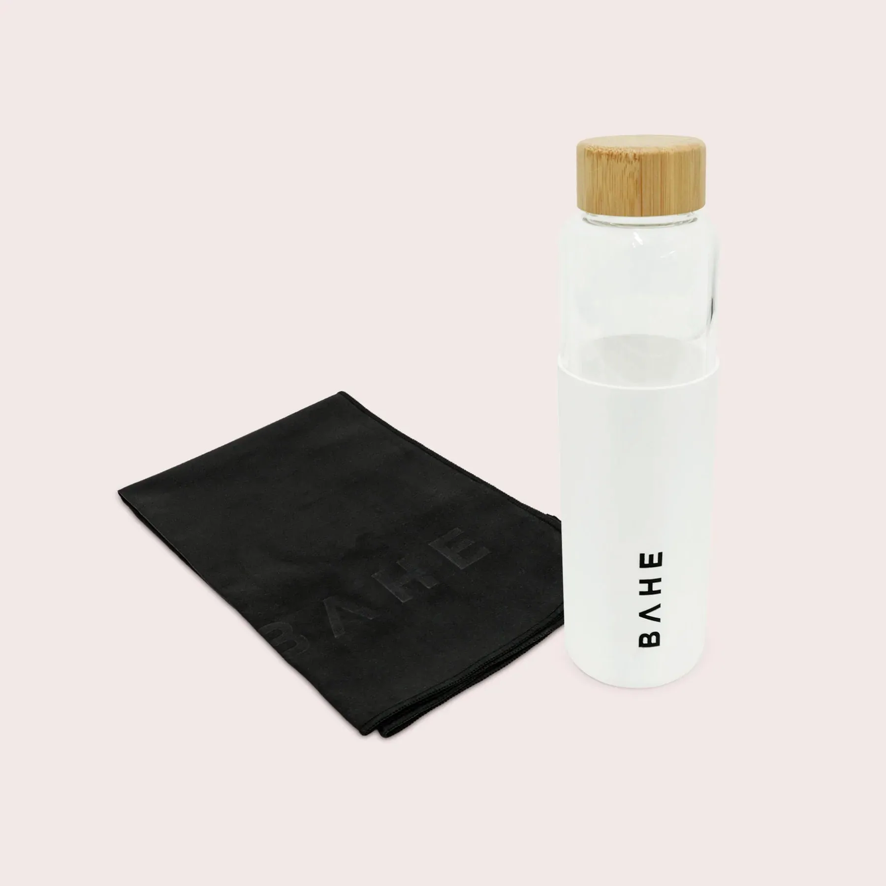 BAHE The Sweat Companion (Towel,Water Bottle) - Black/White