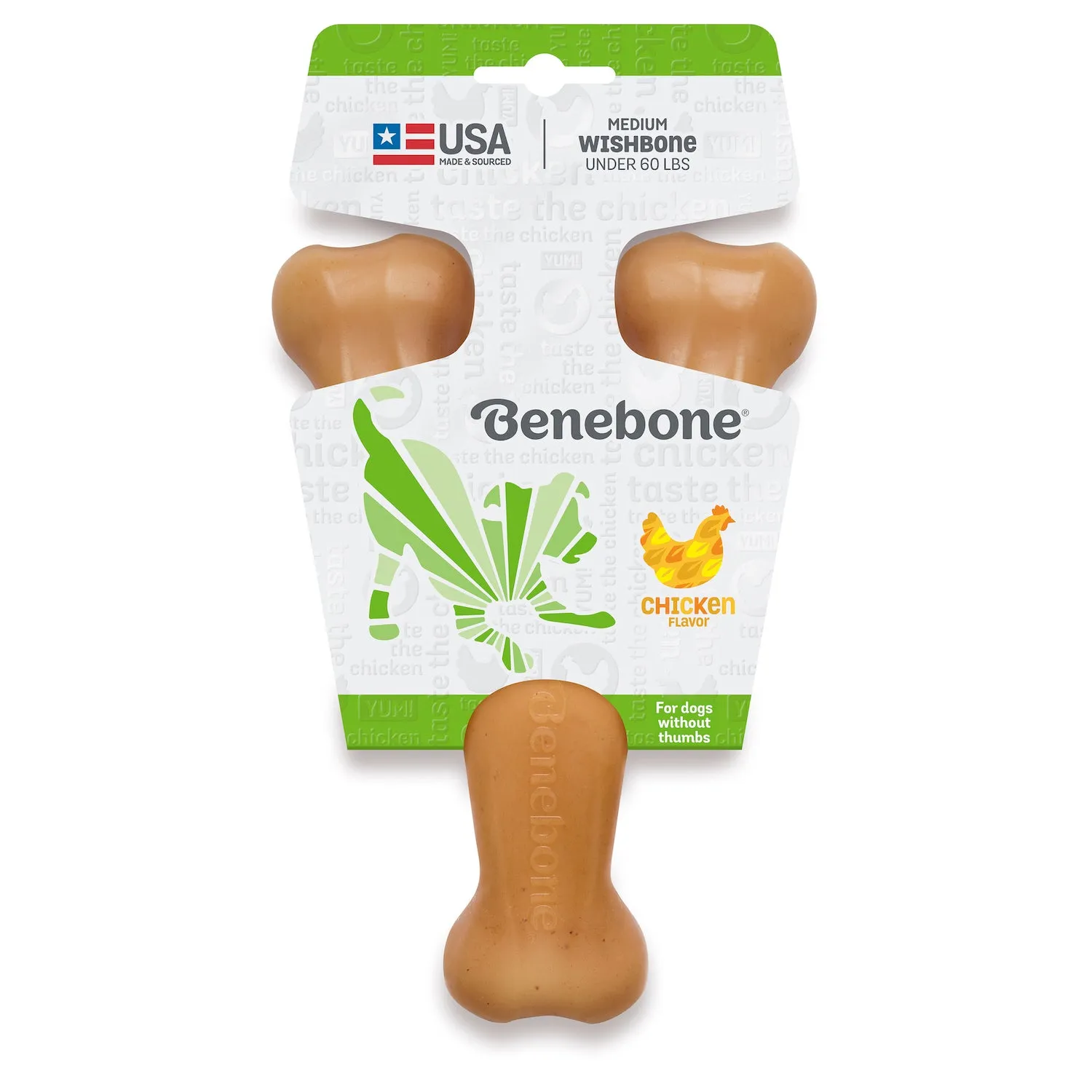 Benebone Wishbone Durable Dog Chew Toy, Real Chicken