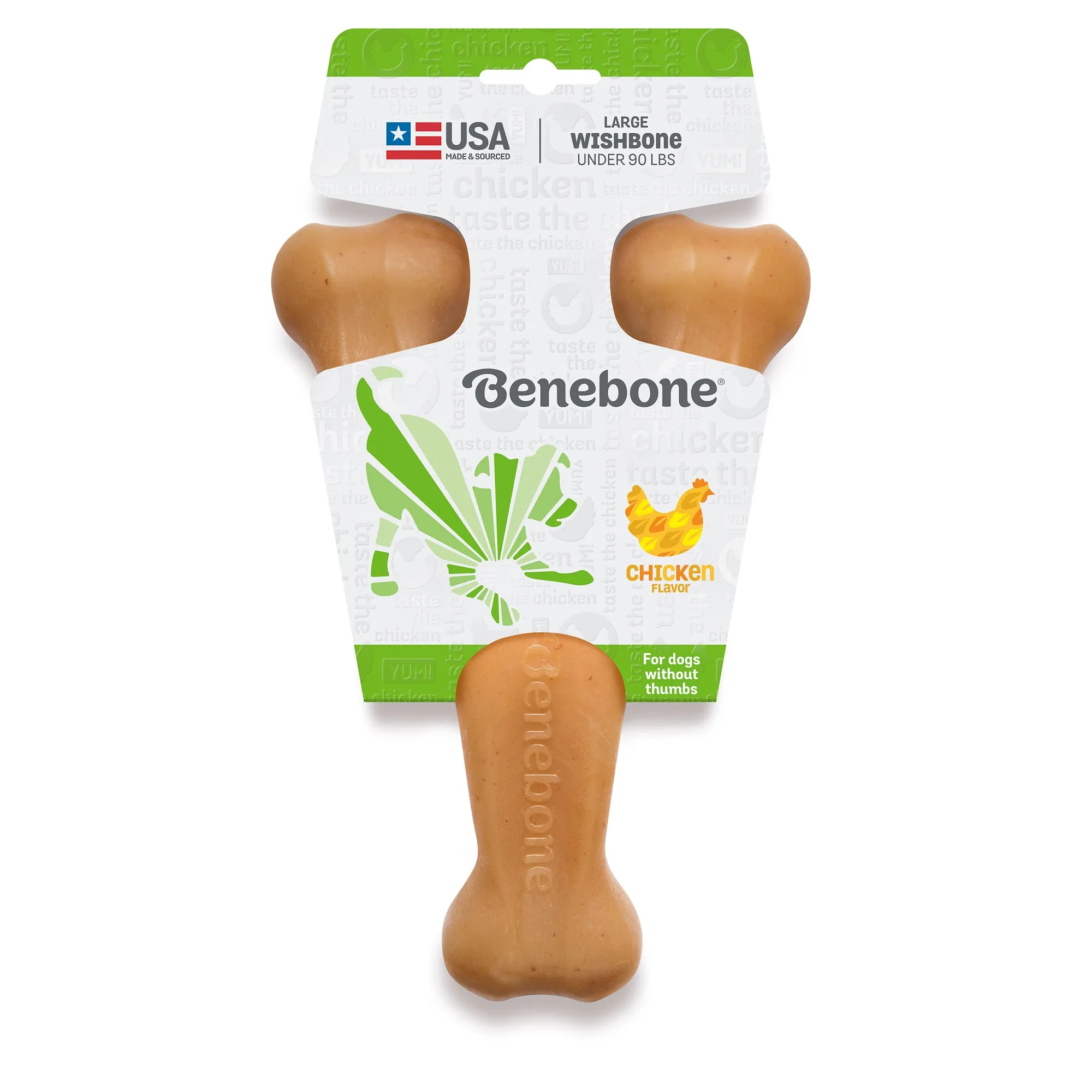 Benebone Wishbone Durable Dog Chew Toy, Real Chicken