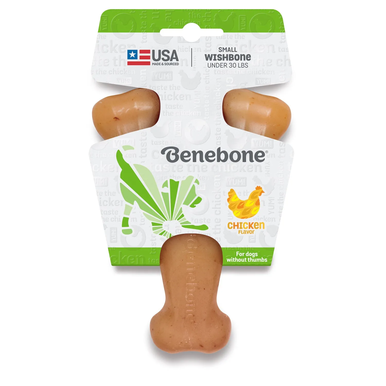 Benebone Wishbone Durable Dog Chew Toy, Real Chicken