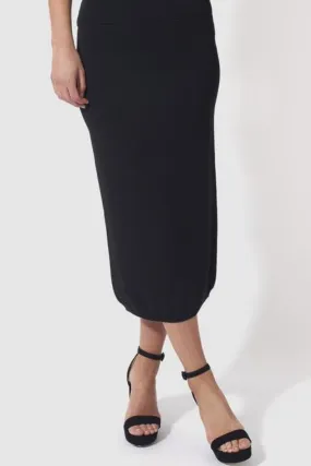 Borderline Black Aline Knit Midi Skirt