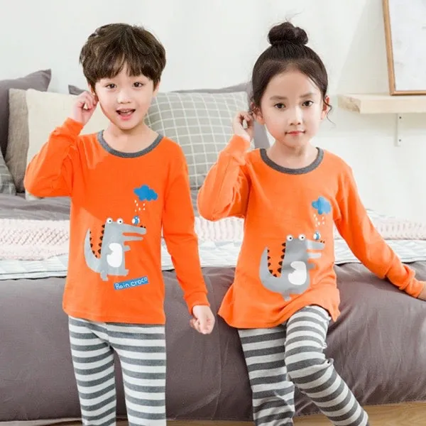 Boys And Girl Cartoon Pajama 2 Pcs Set