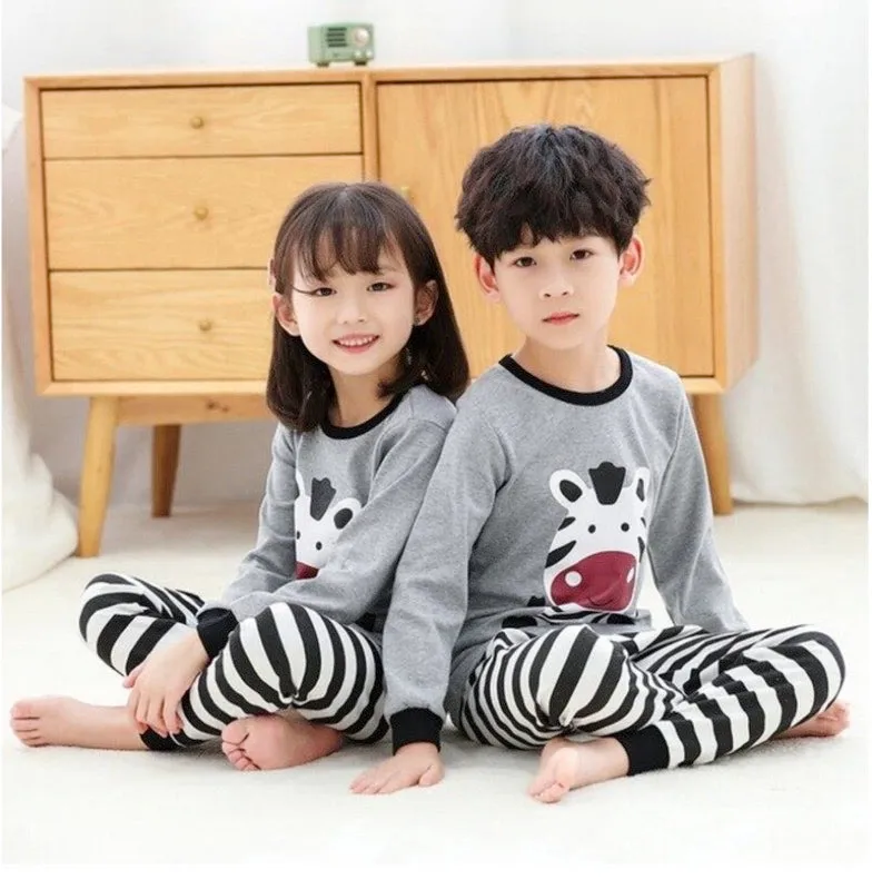 Boys And Girl Cartoon Pajama 2 Pcs Set