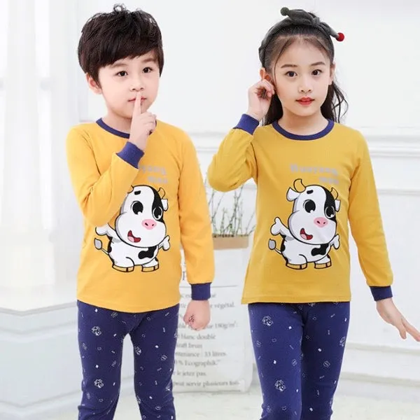 Boys And Girl Cartoon Pajama 2 Pcs Set