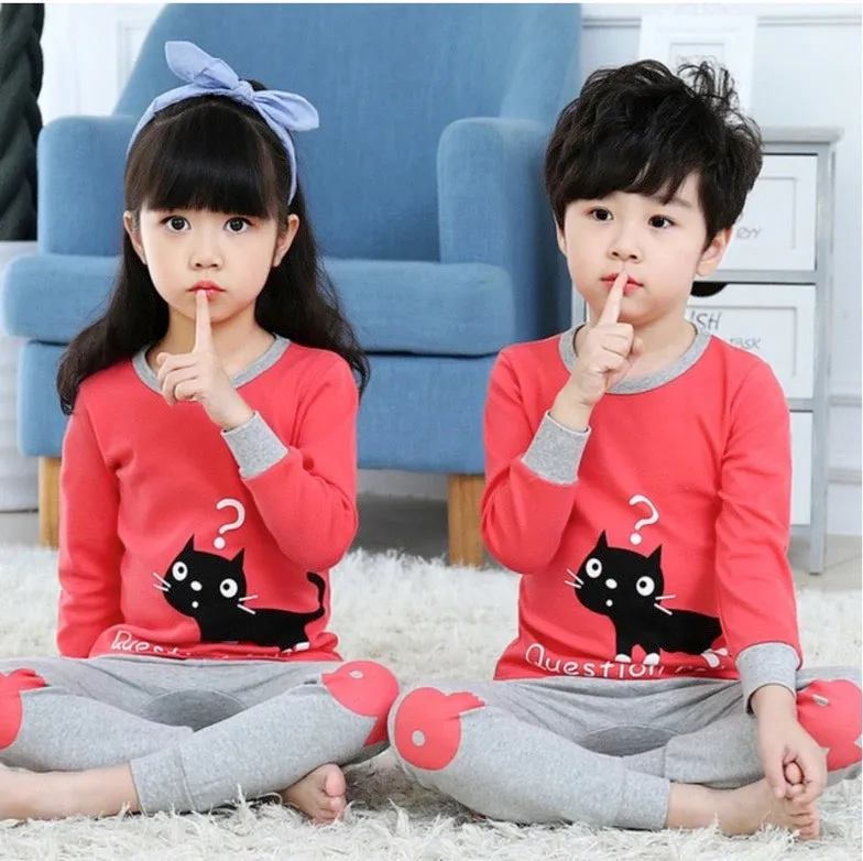 Boys And Girl Cartoon Pajama 2 Pcs Set