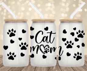 Cat Mom UV Transfer for 16 oz Glass Can