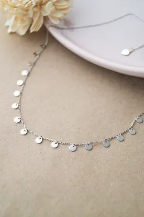 Charming Tiny Circles Sterling Silver Chain Necklace