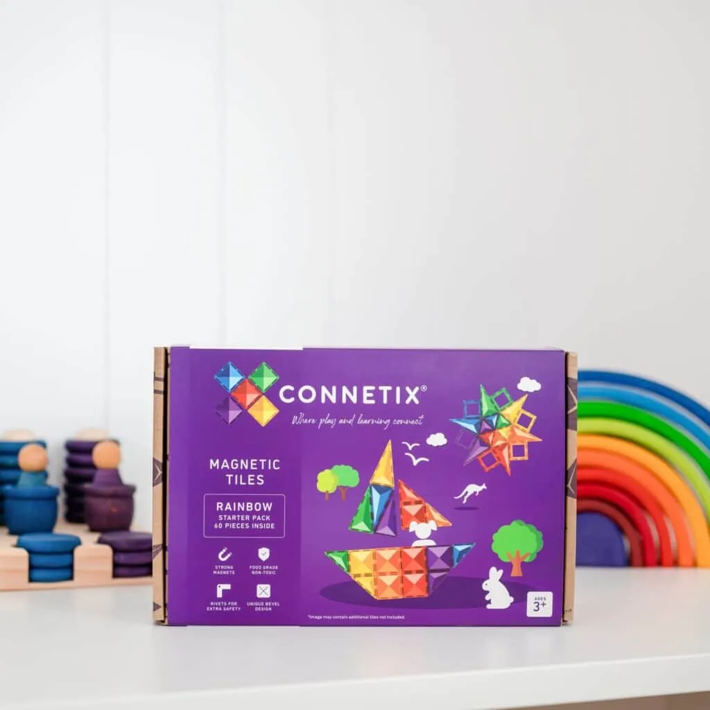 Connetix Tiles - 60 Piece Starter Pack - Rainbow