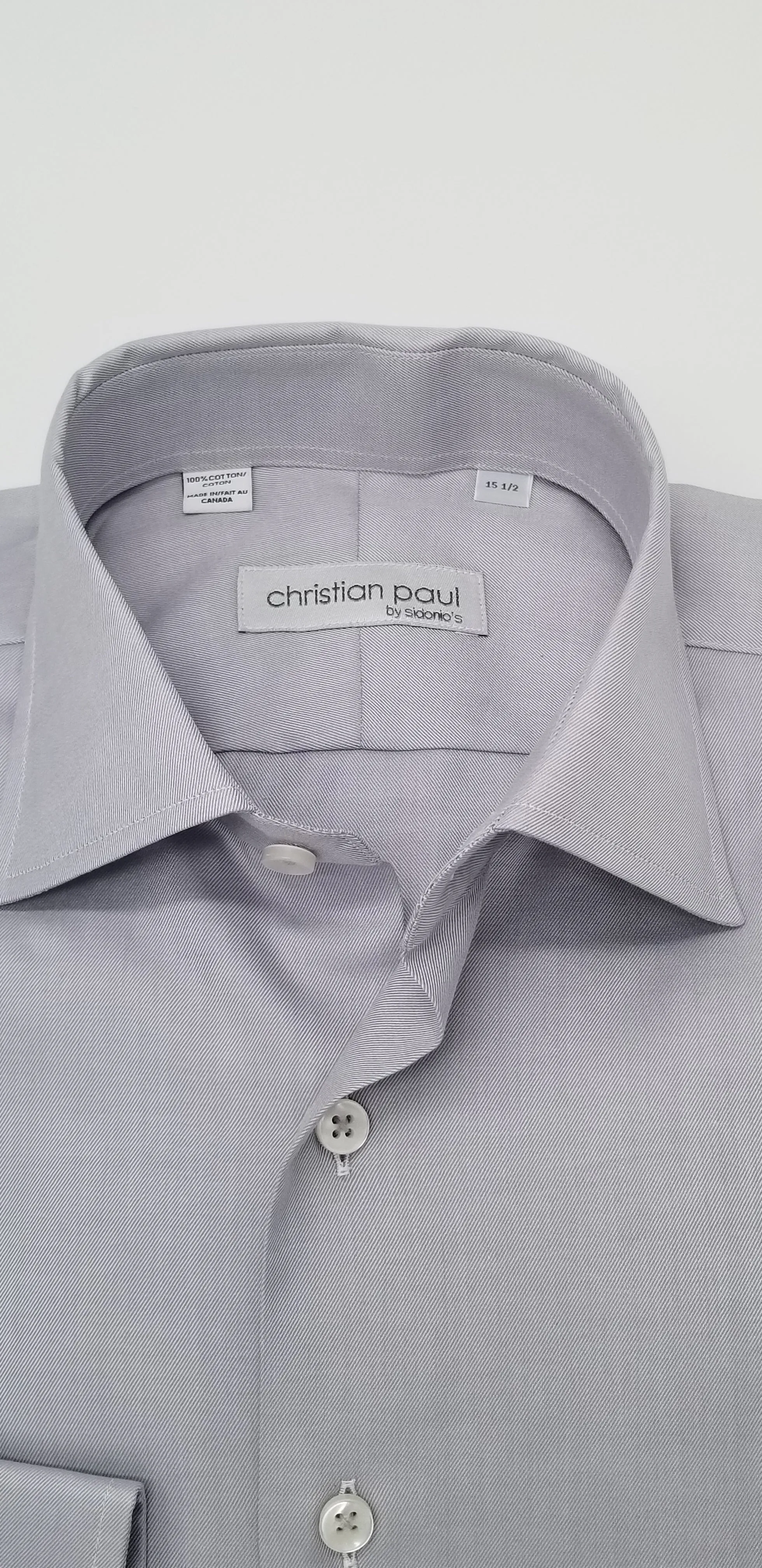 Contemporary Fit Twill Dress Shirt R051 Grey