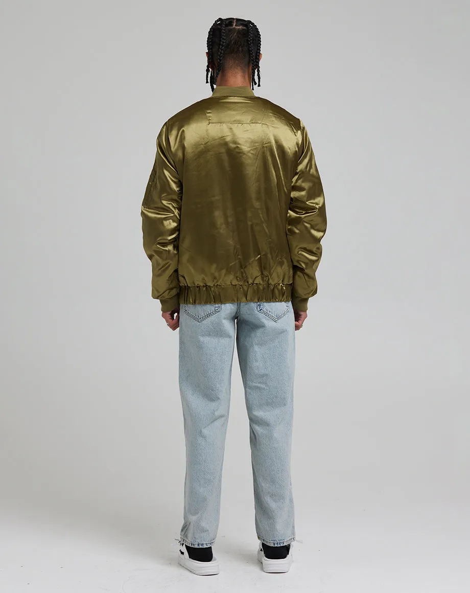 DON MEN'S SATIN BOMBER JACKET | KHAKI