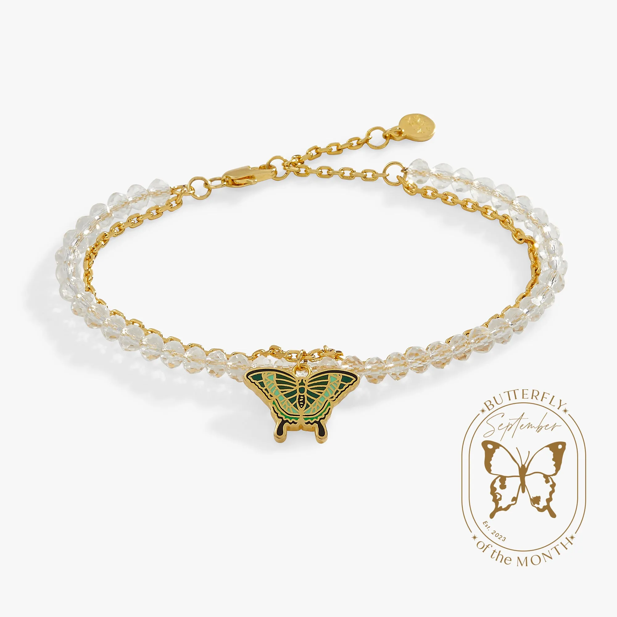 Emerald Swallowtail Butterfly Charm Bracelet