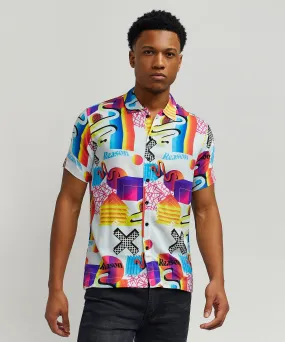 Geo Shape Allover Print Short Sleeve Shirt