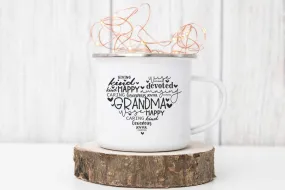 Grandma Heart Enamel Mug