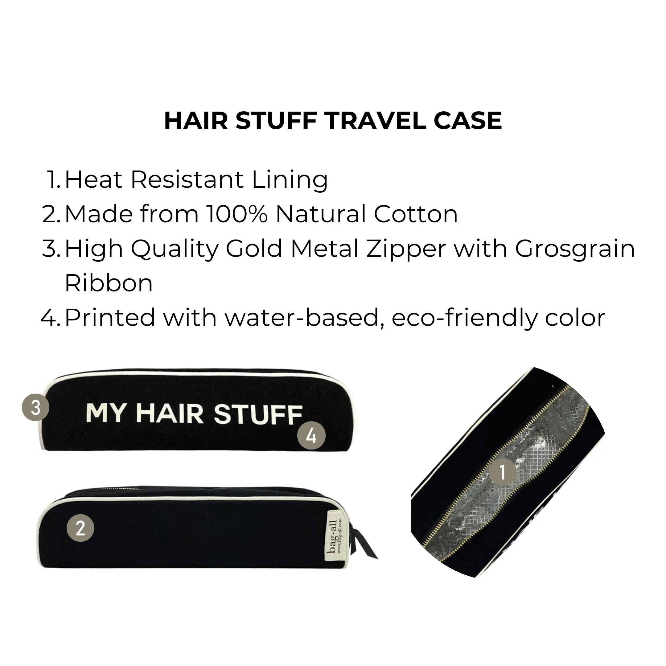 Hair Stuff Travel Case, Black