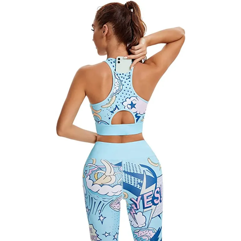 High Waist Boom Print Workout Set