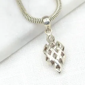 Hollow Endless Knot Silver Pendant