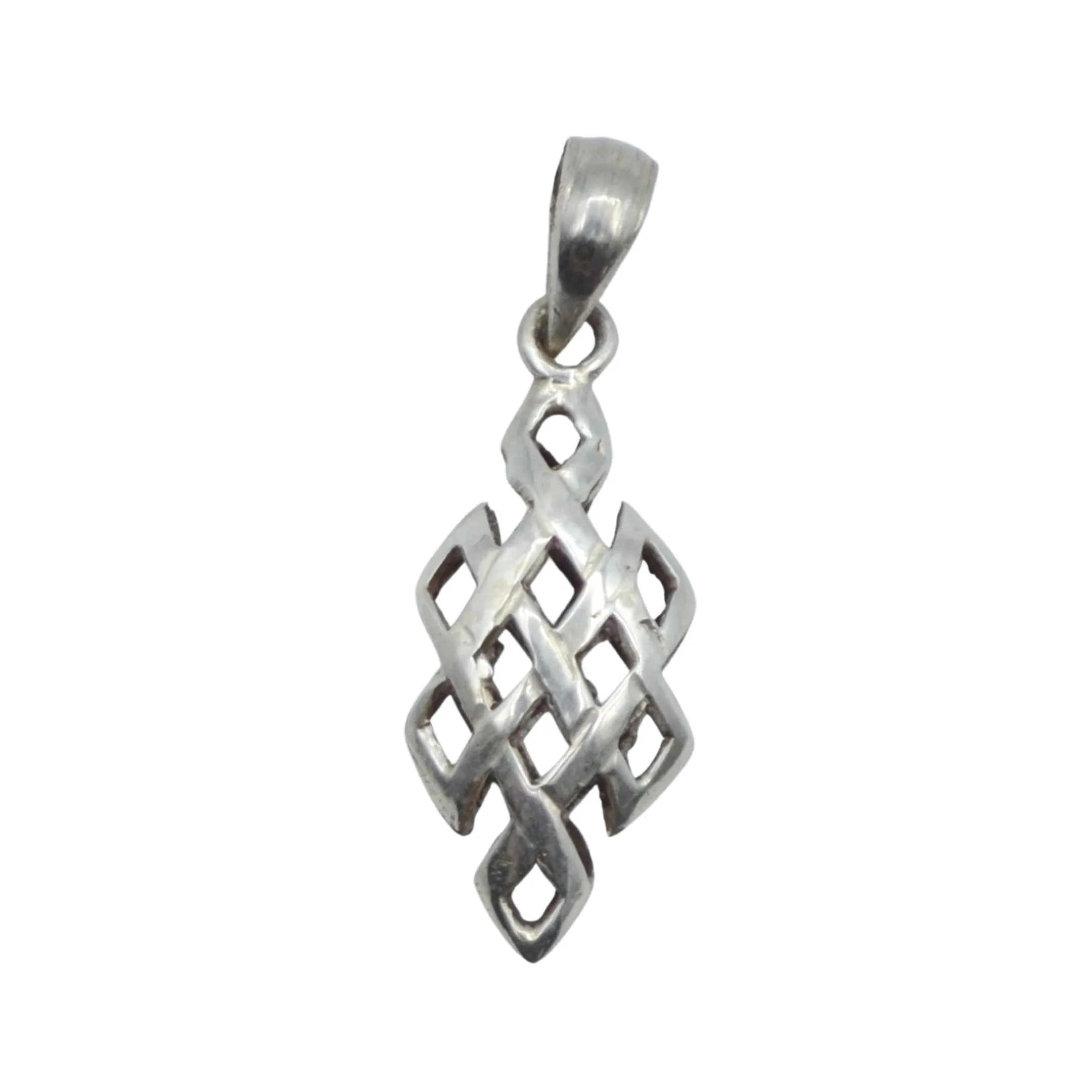 Hollow Endless Knot Silver Pendant