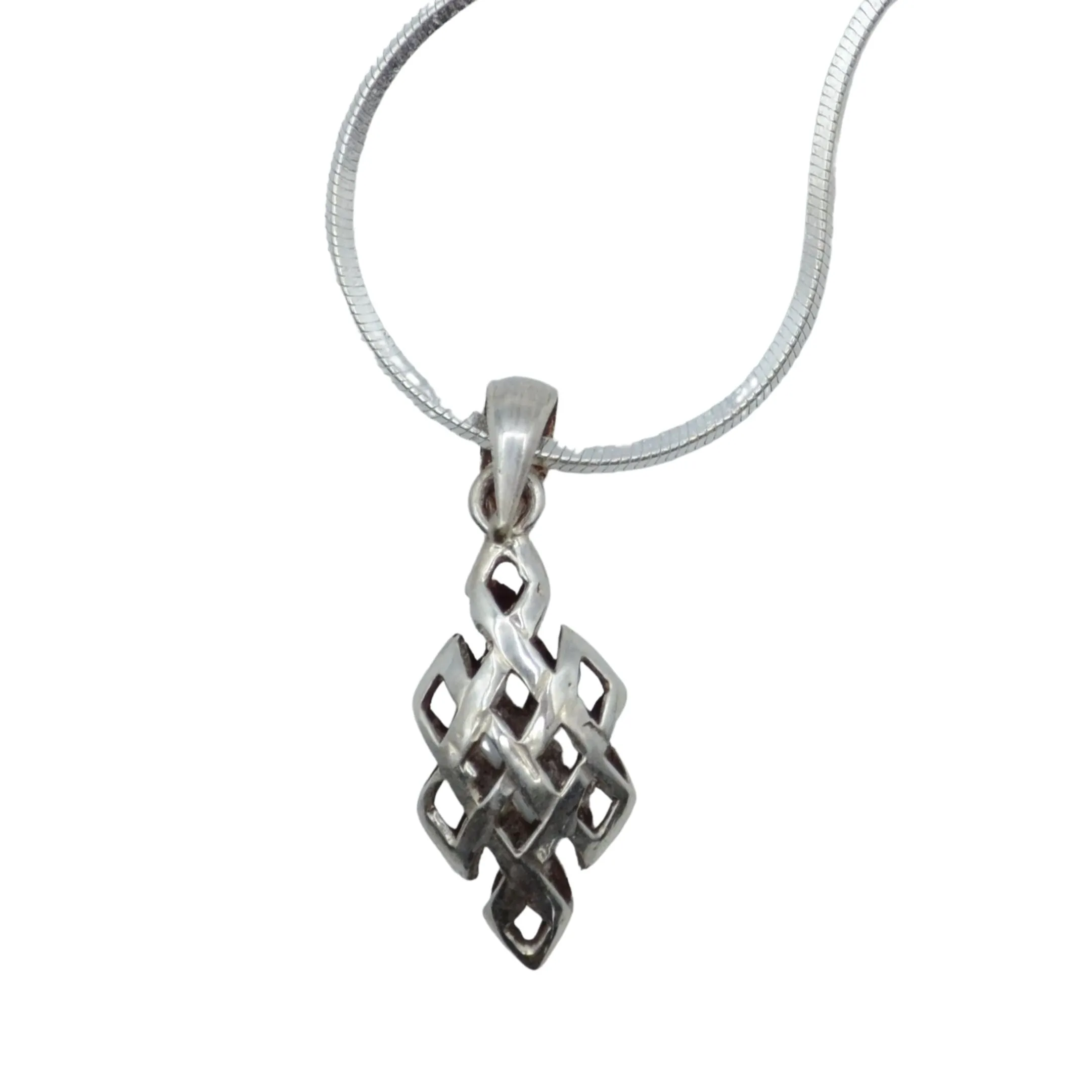 Hollow Endless Knot Silver Pendant