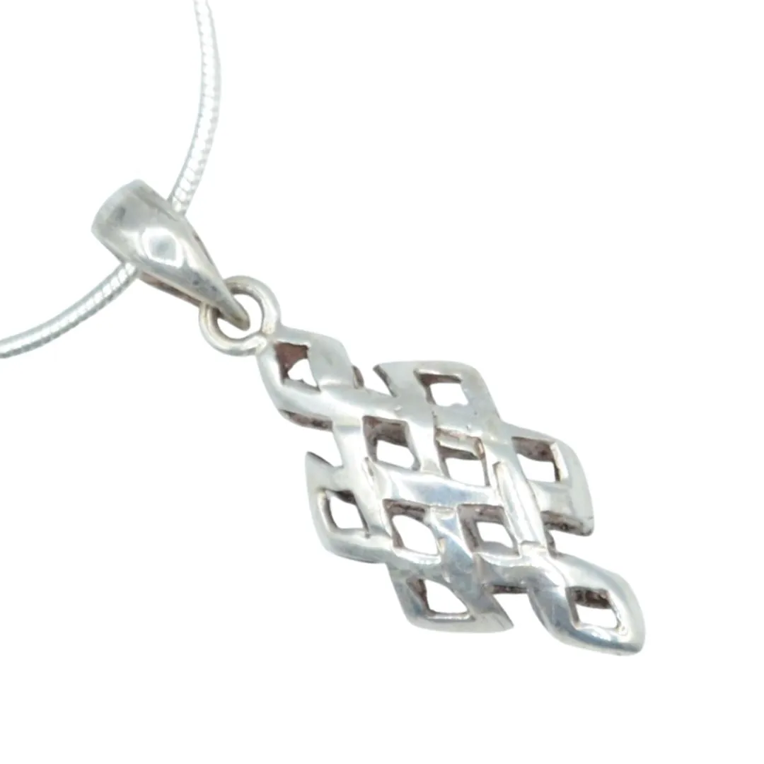 Hollow Endless Knot Silver Pendant