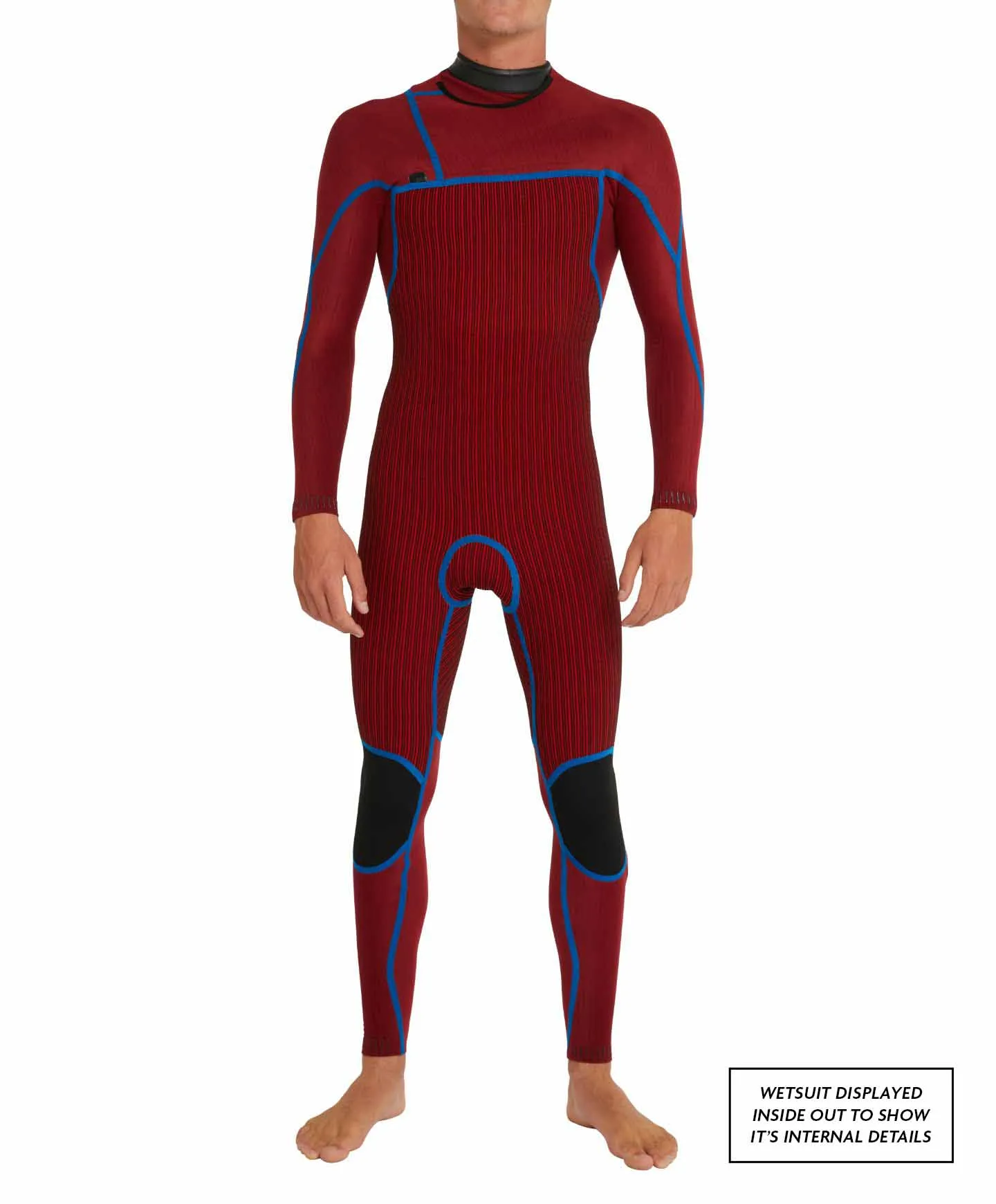 HyperFire 4/3mm Steamer Chest Zip Wetsuit - Dark Red