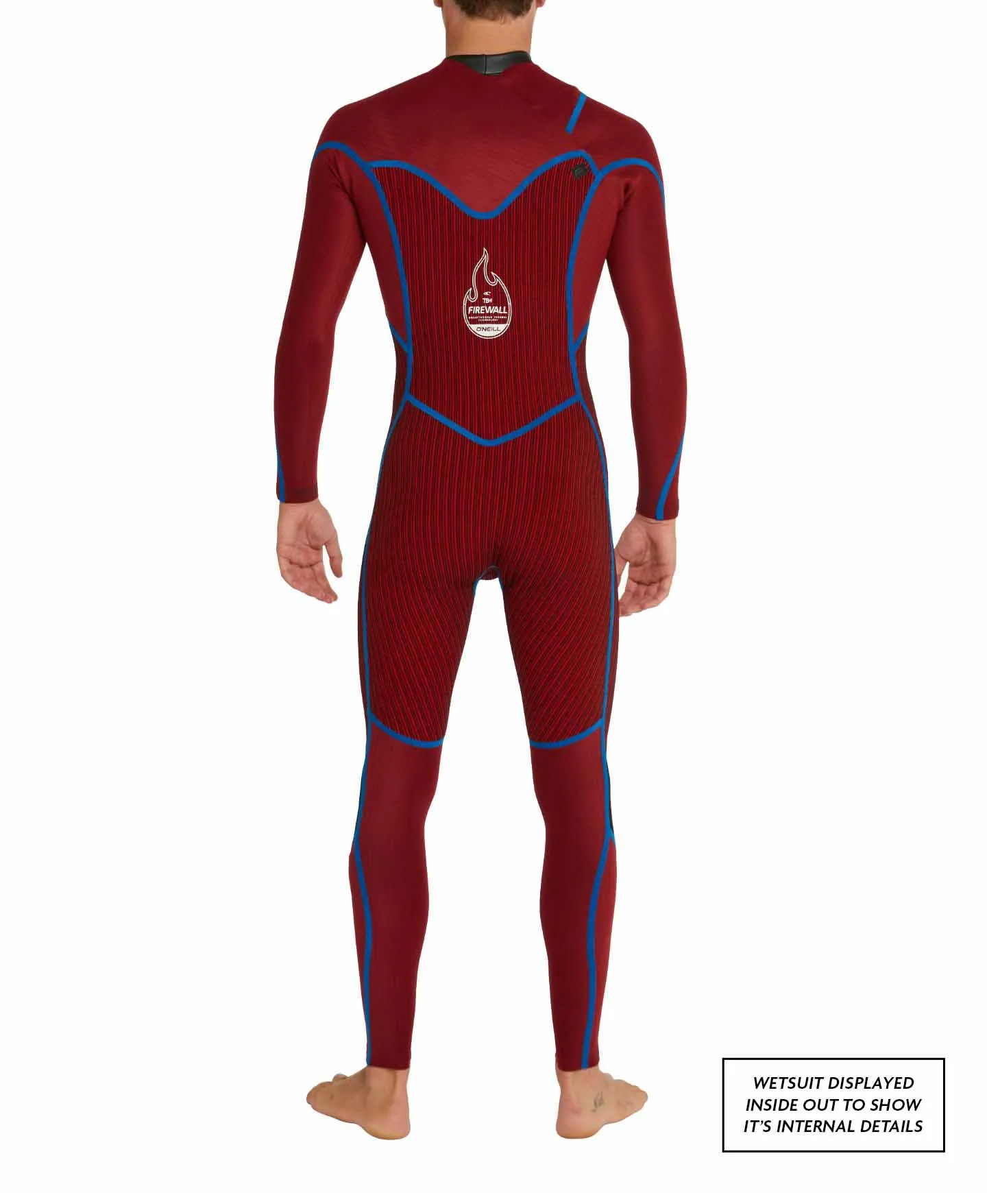 HyperFire 4/3mm Steamer Chest Zip Wetsuit - Dark Red