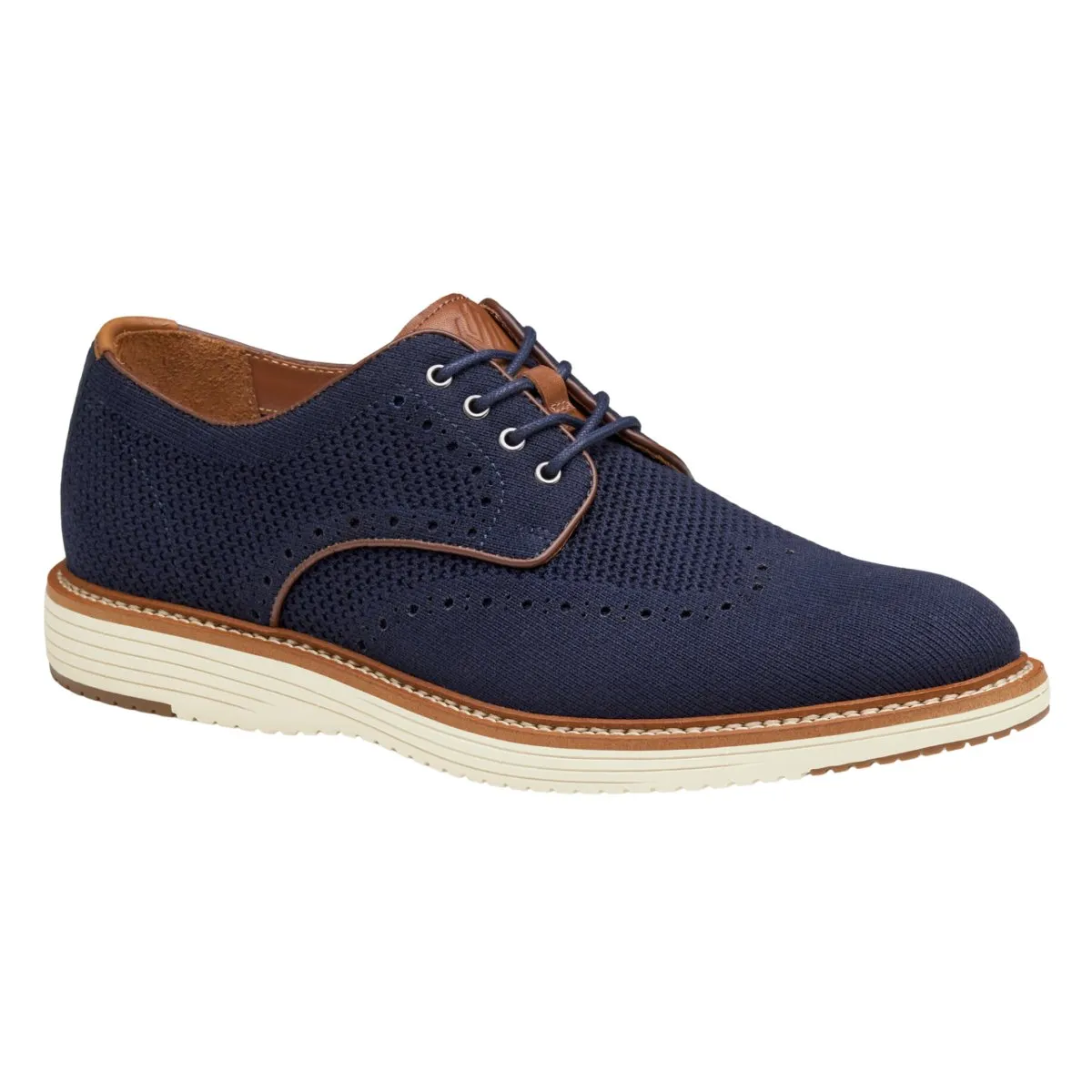 Johnston & Murphy Men's Upton Knit Wing Tip Navy