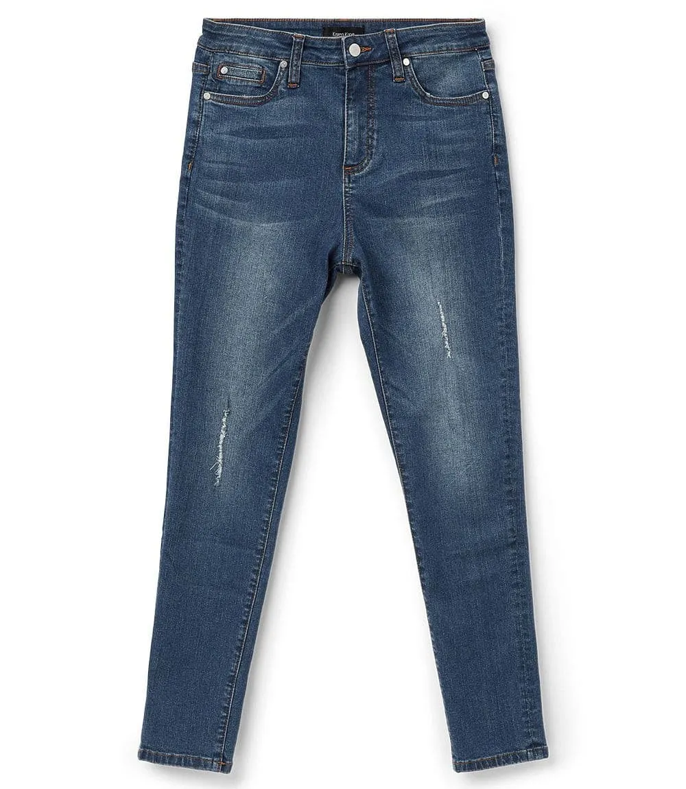 Karen Kane Lightly Destructed High Waist Skinny Jeans