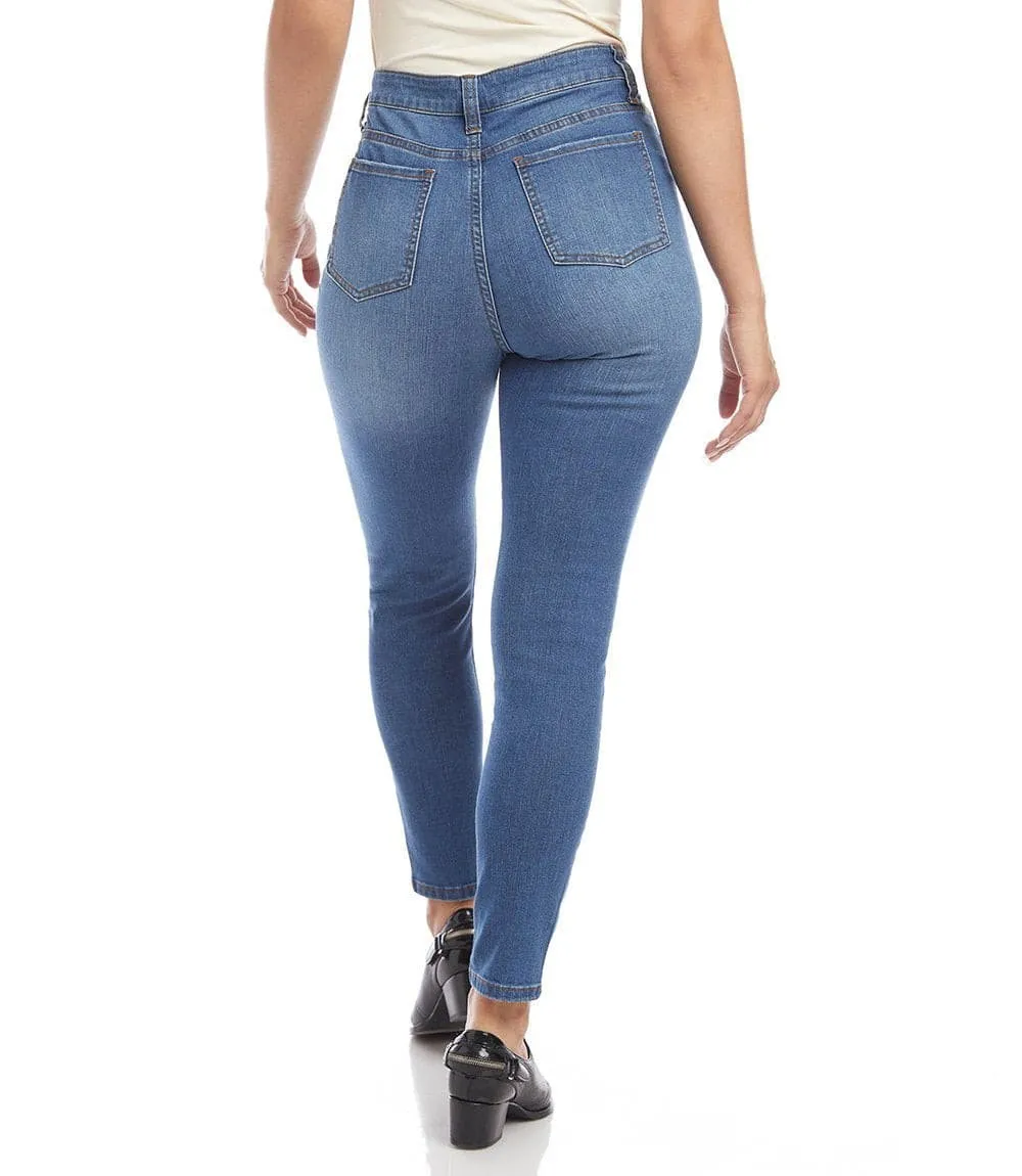 Karen Kane Lightly Destructed High Waist Skinny Jeans