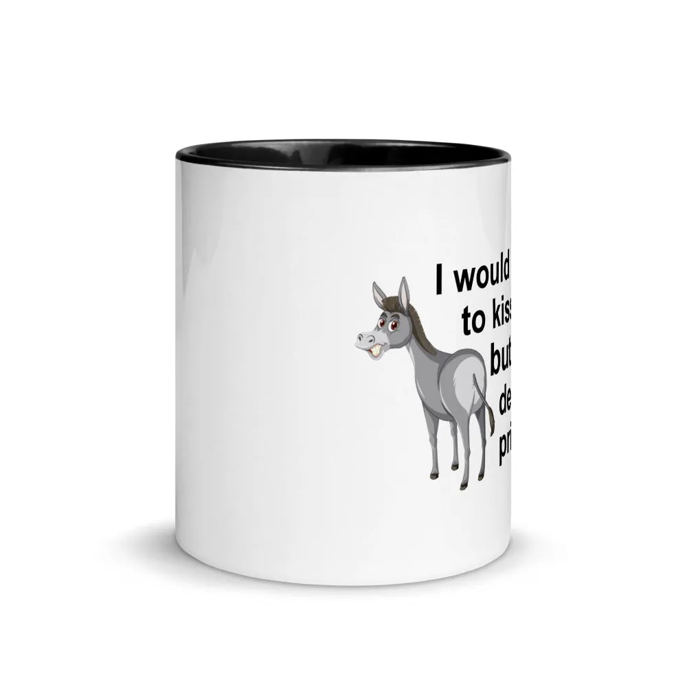 Kiss My Ass.....Sarcastic Mug with Color Inside (Left Hand)