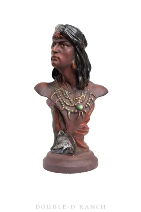 Miscellaneous, Folk Art, Native American Bust, HIAWATHA, Tobacco Advertising, 1902, 811