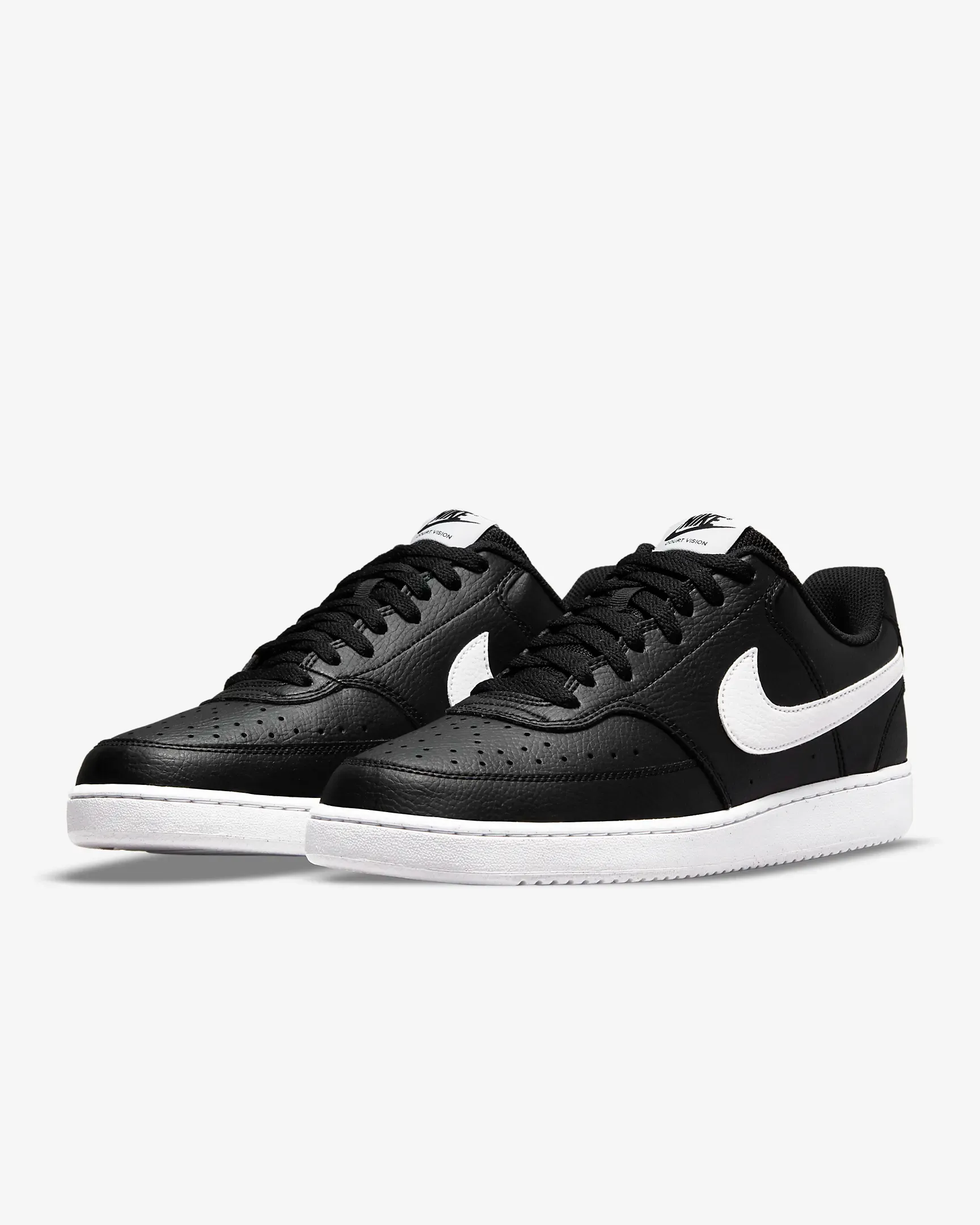 Nike Men's Court Vision Low Next Nature Shoes - Black / White