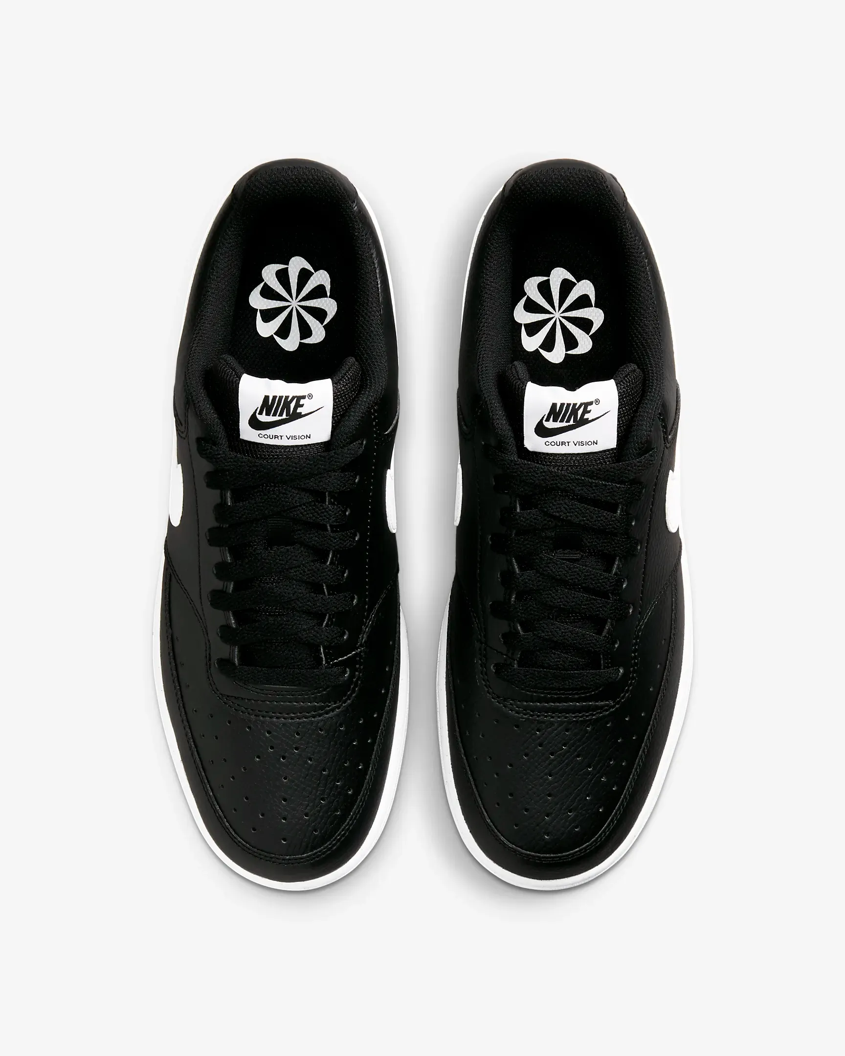 Nike Men's Court Vision Low Next Nature Shoes - Black / White