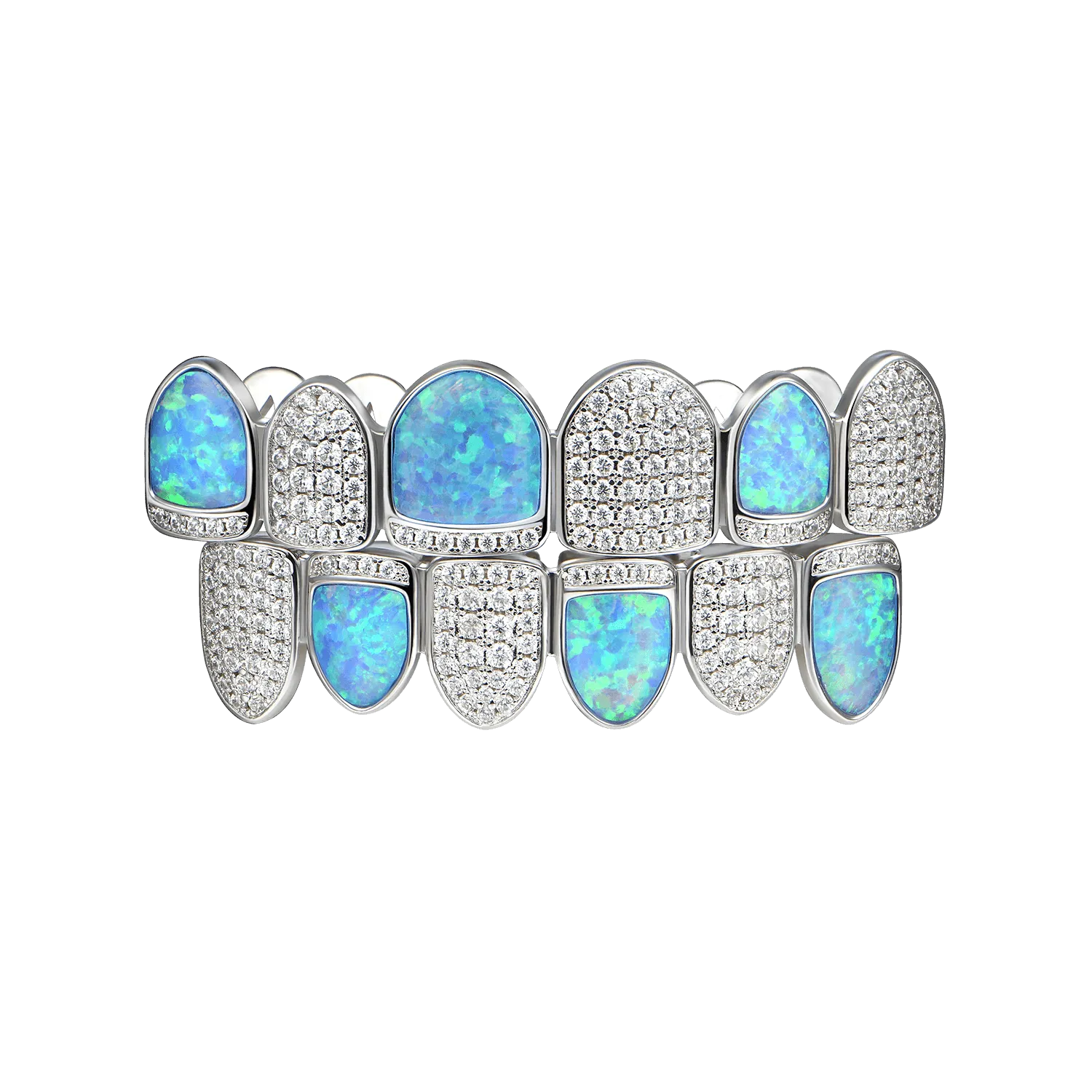 Pre-made Six Teeth Opal Grillz