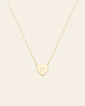 *Preorder* F Off Heart Necklace - Gold Vermeil