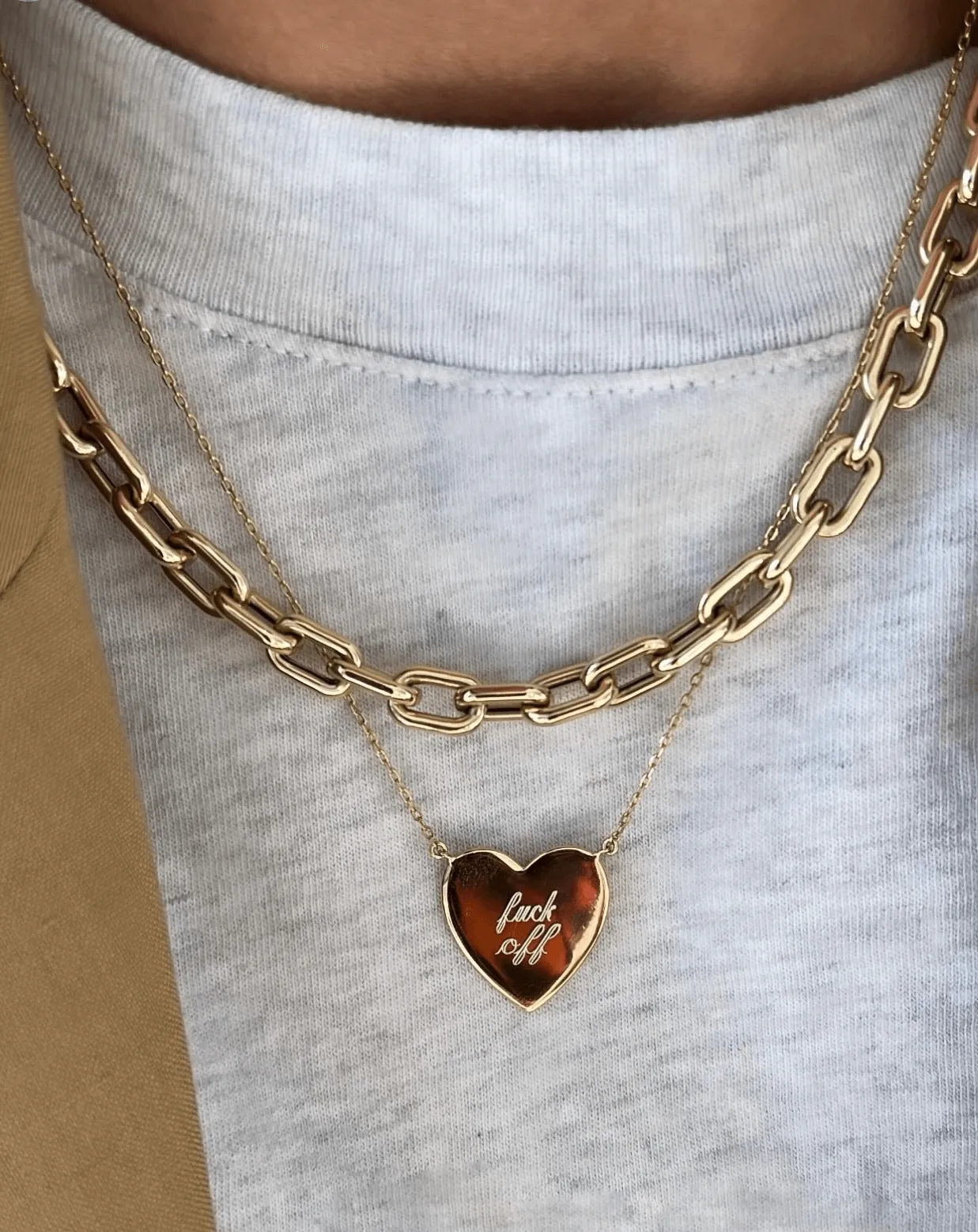 *Preorder* F Off Heart Necklace - Sterling Silver