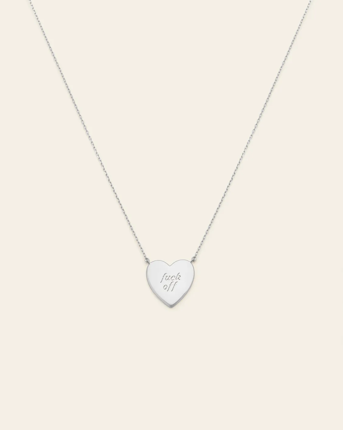 *Preorder* F Off Heart Necklace - Sterling Silver