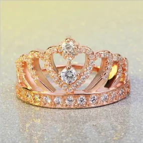 Princess Tiara Rose Gold Ring