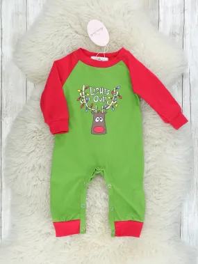 "Lights Out" Reindeer Raglan Romper