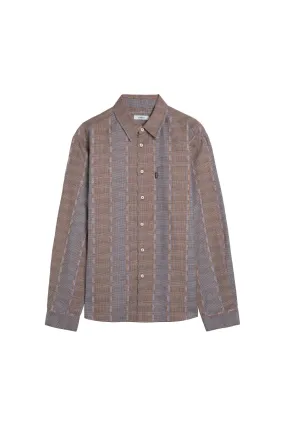 Reworked Houndstooth Long Sleeves Shirt | Camel Mix