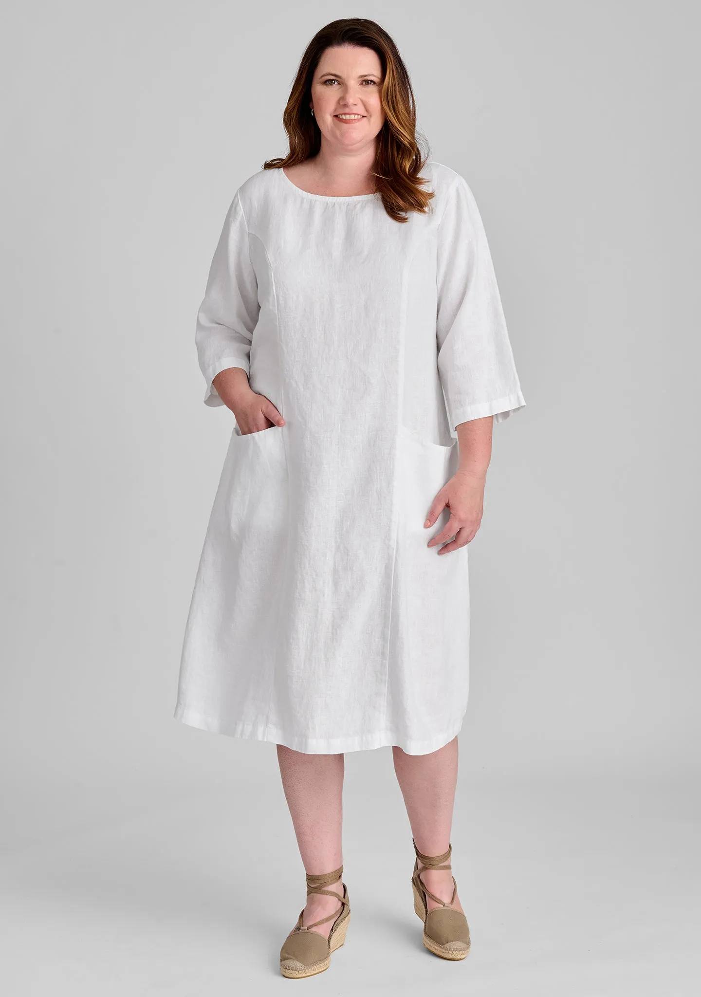 Slouch Pocket Dress - Linen Shift Dress