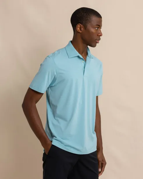 Southern Tide brrr°-eeze Heather Performance Polo Shirt - Marine Blue