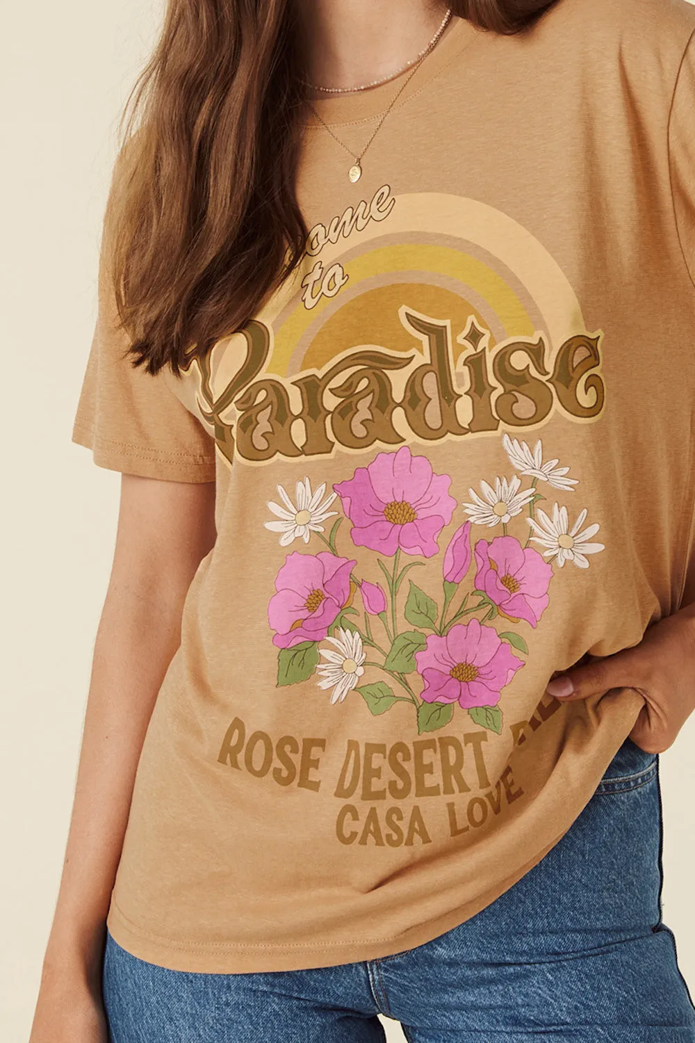 SPELL Casa Love Biker Tee in Sandstorm