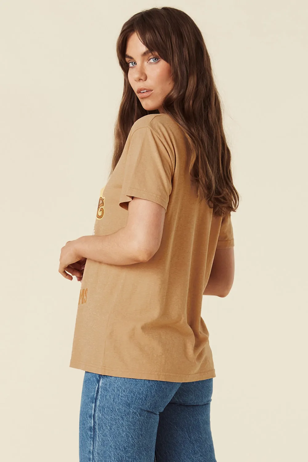 SPELL Casa Love Biker Tee in Sandstorm