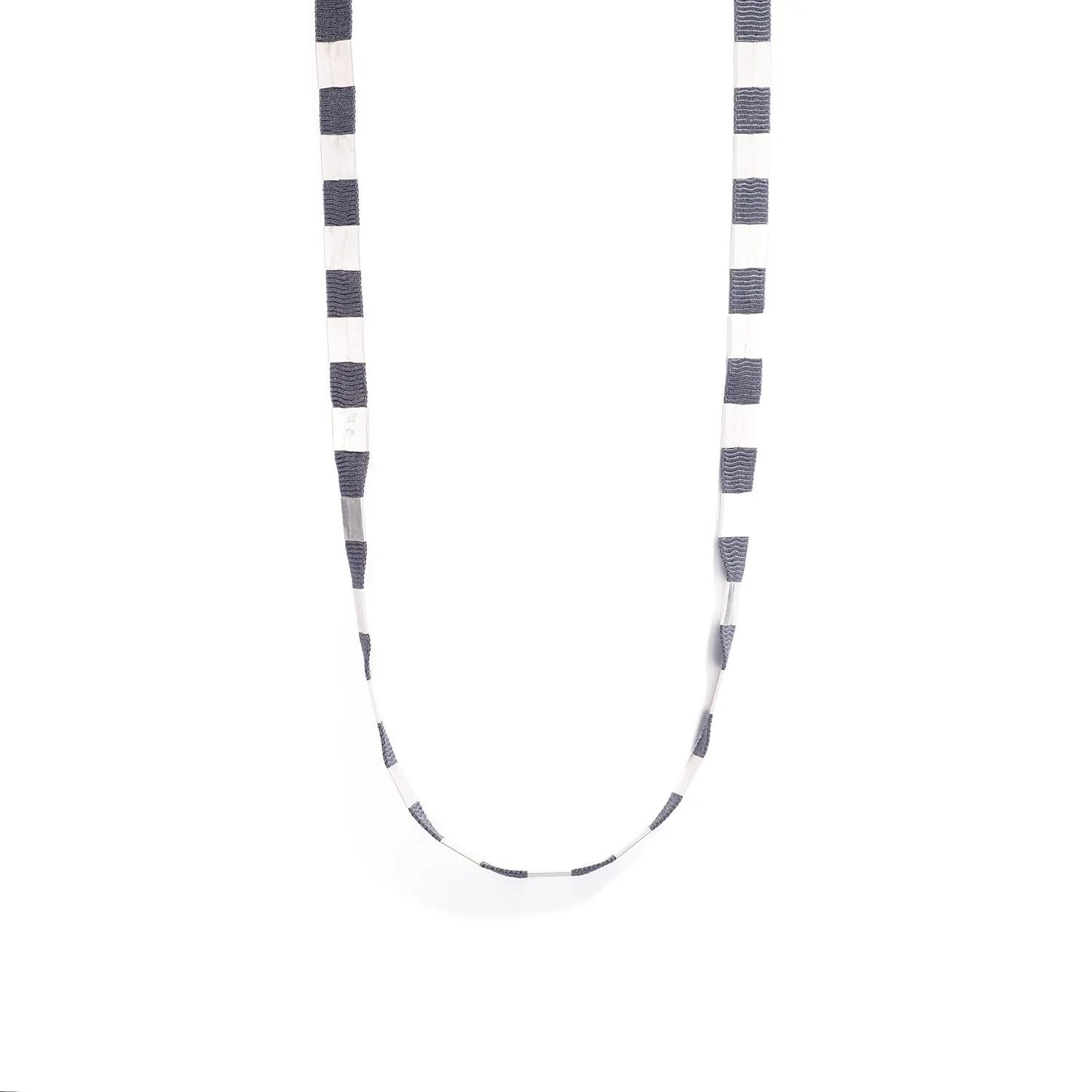 Thin Ribbon Necklace~Grey